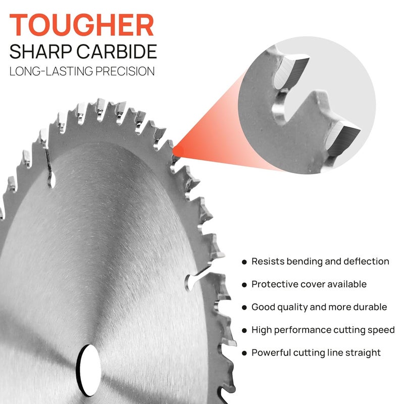 NUTTUTO 2 Pack 8-1/4" 24T&40T Circular Saw Blade, Saw Blade Arbor Size 5/8-inch, TCT ATB for Cutting Wood, Plastic, PVC, Acrylic,by - Image 3